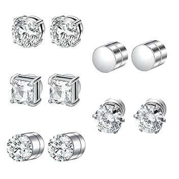 DMNQ 5 Paia Orecchini Magnetici Donna e Uomo - Orecchini Finti Con Calamita 6 Mm