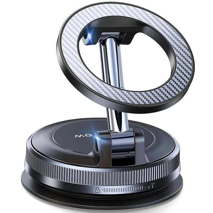 Coolpow Porta Cellulare Auto Magnetico, Supporto Telefono Auto per Magsafe [Ventosa Sottovuoto & Magneti Potenti] 360°Porta Telefono Accessori Auto per iPhone 17 16/Parabrezza/Cruscotto/Doccia Parete ClimatePartner certified