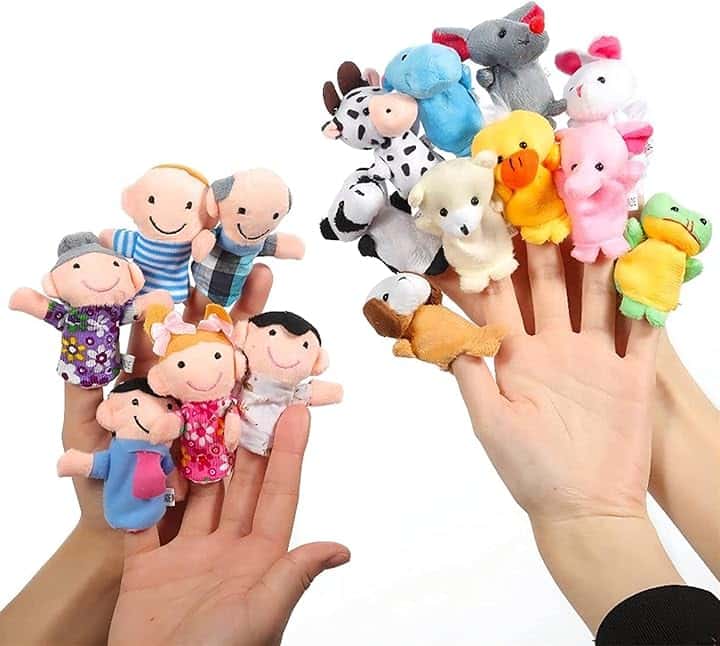 Set di Burattini da Dito 16 Pezzi Morbido Peluche Diverso Animale Burattino da Dito Famiglia Burattino da Dito Mini Giocattoli da Dito per Bambini Tempo di Storia Tempo di Gioco Regali per la Scuola