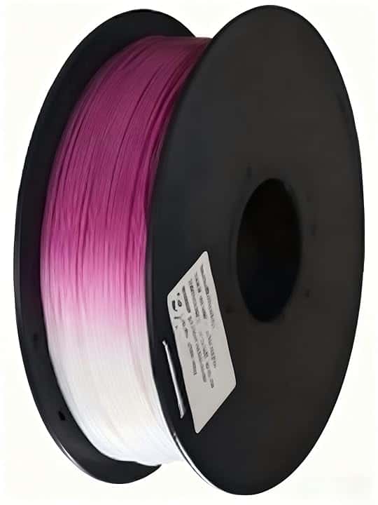 Filamento in PLA che cambia colore UV per stampante 3D, 1,75 mm, 200 g, filamento di stampa ad alta velocità, per stelle sensoriali e fidget star, precisione dimensionale 0,03 mm da bianco a rosso