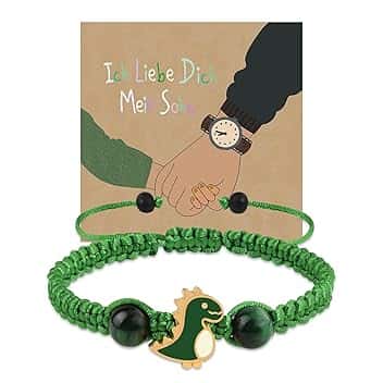 QianSiLi Ritorno A Scuola Regalo per Figlio,Bracciale Dinosauri,Braccialetti Bambini,Bracciale Ragazzo,Regalo Compleanno Per Nipoti Figli di Amici,Compagni di Classe,Amici