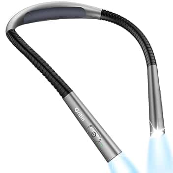 Gritin Luce per Lettura Libri a Letto Collo, LED Luce Lampada da Lettura per Libro, Ricaricabile, Timer da 30 Minuti, 4 Temperature Colore, Dimmerabile Senza Livelli, Perfetta per Notturna Leggere