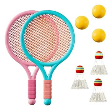 Racchetta Tennis Bambino,Mini Set Per Racchette Badminton,Leggero Badminton,Adatto per la pratica dei bambini e giochi sportivi per il tempo libero