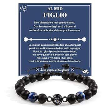 YELUWA Bracciale Figlio Regali Per Figlio Regali Per Figlia Da Mamma E Papà Bracciale Mamma Figlio Mio Figlio Bracciale Intrecciata Regalo Ispirazionali Regali Compleanno Per Figlio