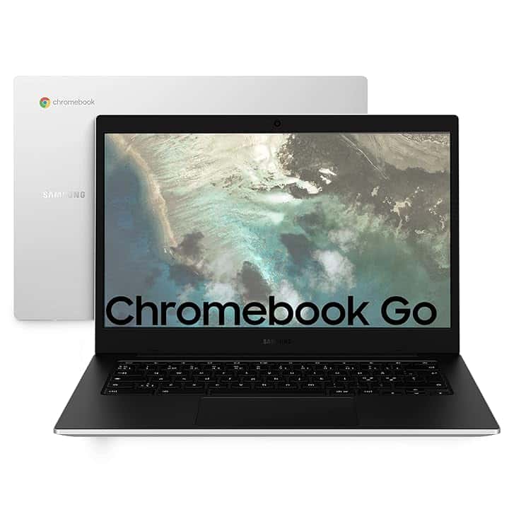 Samsung Galaxy Chromebook Go, 3 anni di garanzia, Chrome OS, Display Screen 14” HD LED, RAM 4GB, Memoria 64 GB, USB-C, Silver [Versione Italiana]
