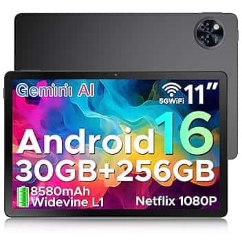 DOOGEE U11 PRO 2025 Tablet Android 16, 30GB+256GB/2TB Gemini AI, 8580mAh 7.9mm Thin Tablet 11 Pollici, T7200 Octa Core Tablets Gaming, 90Hz 1080P 13MP+5MP, Widevine L1/Face ID/5G WiFi/BT5.0/OTG/GPS