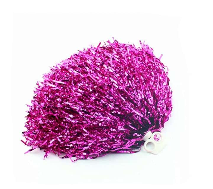 2 pompon da 30 cm, da cheerleader, da cheerleader, accessori per feste sportive, balli, feste, eventi aziendali (rosso rosa)