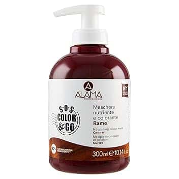 A ALAMA Professional Alama SOS Color&GO Maschera Colorante Non Permanente Rame per Capelli Naturali, Colorati e Con Mèches, Nutriente e Tonalizzante, Senza Ammoniaca, 300 ml