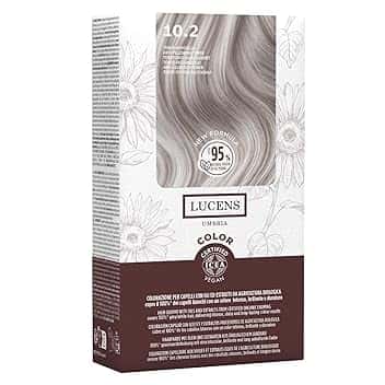 Lucens Umbria - 10.2 Toner Antigiallo, Tinta per Capelli Senza Ammoniaca, Kit Colorazione Permanente Vegan con Estratti Naturali, Azione Lenitiva, Idratante e Protettiva