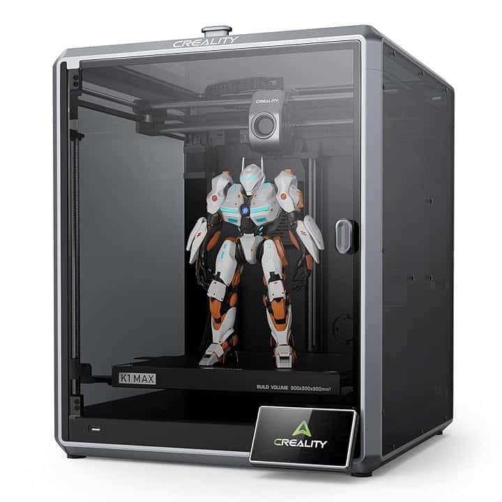 Creality K1 Max Stampante 3D Pronta, Max 600 mm/s, AI Camera, AI LiDAR, Livellamento Automatico, Doppio Raffreddamento, 300x300x300mm per Uffici, Aziendee Fai-da-te