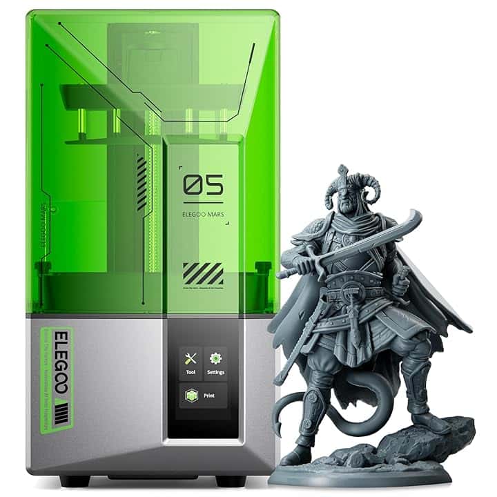 ELEGOO Mars 5 Stampante 3D Resina LCD 4K Mono, Livellamento Automatico, Stampante 3D Velocità a 70mm/h Dimensioni di Stampa 143,43x89,6x150mm³