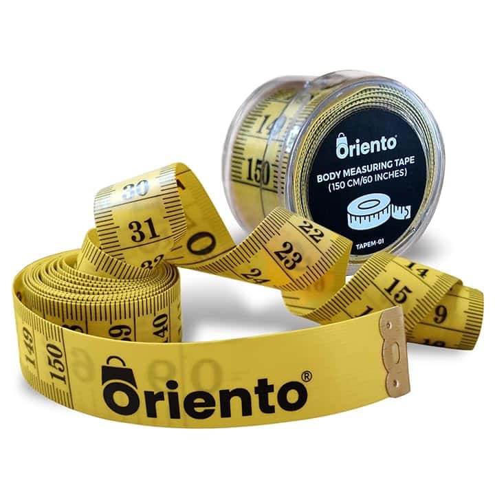 Oriento Metro a Nastro per Misurare Corpo da 150 cm/60 Pollici – Centimetro da Sarta Double Face per Sartoria, Cucito, Artigianato - Metro da Sarta Morbido con Centimetri e Pollici