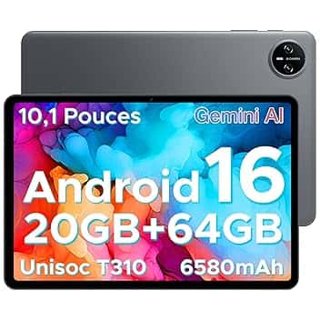 DOOGEE Tab A9 Android 16 Tablet 10 Pollici, 20GB RAM + 64GB ROM (TF 2TB), 6580mAh Batteria, 5G WiFi, 1280 * 800 IPS, BT5.0, 5MP+8MP, Tablet in Offerta gaming Unisoc T310 Quad Core/OTG/Face Unlock