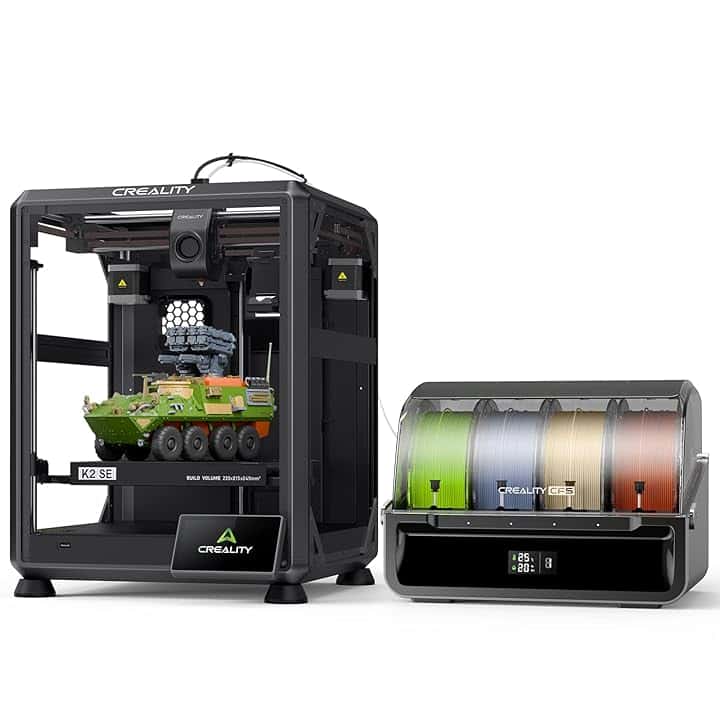 Creality K2 SE Combo Stampante 3D - Max Stampa 500mm/s, Leveling Automatico Totale, Stampa Multicolore con CFS, Telaio Metallo Solido, Estrusore Diretto, 220×215×245mm