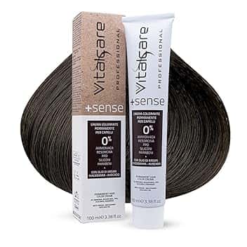 Vitalcare | +Sense - Colorazione Permanente, Crema Colorante Capelli, Senza Ammoniaca, Resorcina, PPD, Siliconi - 5/00 Castano Chiaro, 100ml