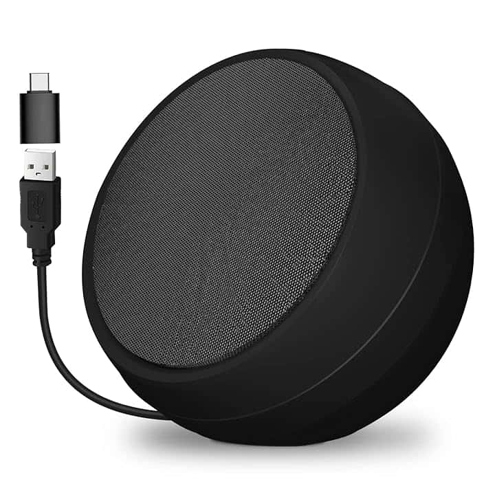 ZETIY Mini Altoparlante per PC, Casse Computer con Alimentazione USB, Altoparlante USB Portatile Stereo Speakers per Tablet Desktop Laptop e Banco Cassa - Compact 1.0 - black