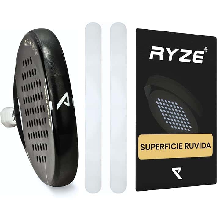 RYZE Protezione Racchetta Padel Trasparente - Superficie Ruvido - Paracolpi Racchetta Padel in Confezione da 2 - Paracolpi Padel Resistente e Elastico - Facile da Applicare - Minime Bolle d'Aria