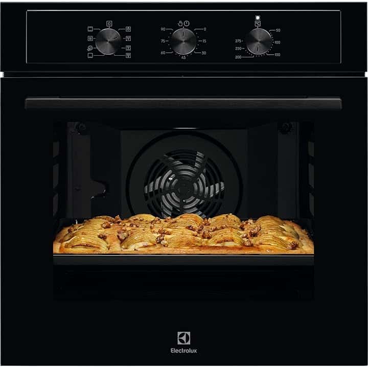 Electrolux EOH2H044K Serie 300 Forno Multifunzione, Capacità 68 L, EOH2H044K, Classe A+, Pulizia AquaClean, Cottura Uniforme, Funzione Pizza, 589x594x568 mm, Nero