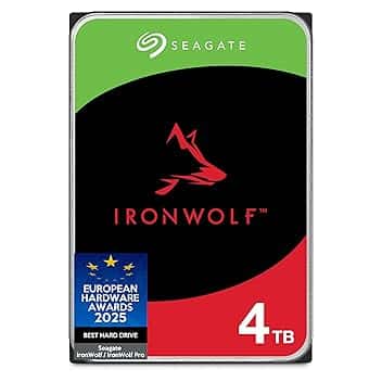 Seagate IronWolf 4TB, Unità disco interna, per NAS RAID, NAS, 3.5", SATA 6 GB/s, 7200 RPM, FFP, Data Rescue Service (ST4000VNZ06)