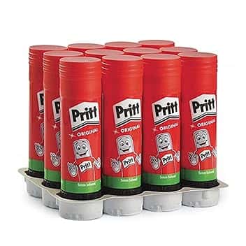 Pritt Colla Stick 12 x 22g, Colla per bambini sicura e affidabile, Adesivo per lavoretti e fai da te, con una tenuta forte per uso scuola e ufficio, 12 stick x 22g