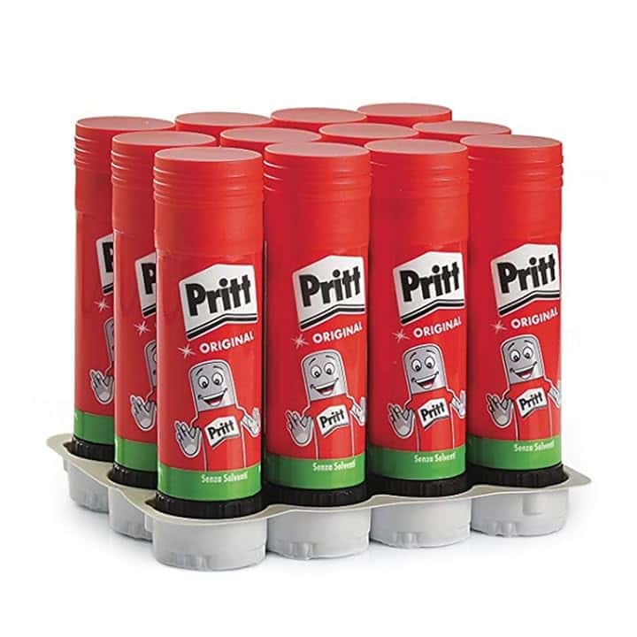 Pritt Colla Stick 12 x 22g, Colla per bambini sicura e affidabile, Adesivo per lavoretti e fai da te, con una tenuta forte per uso scuola e ufficio, 12 stick x 22g