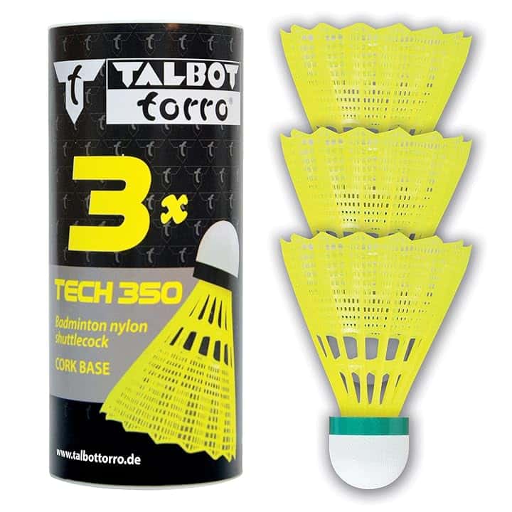 Talbot-Torro Volani da Badminton Tech 350, Lattina 3 Pezzi,Nilon