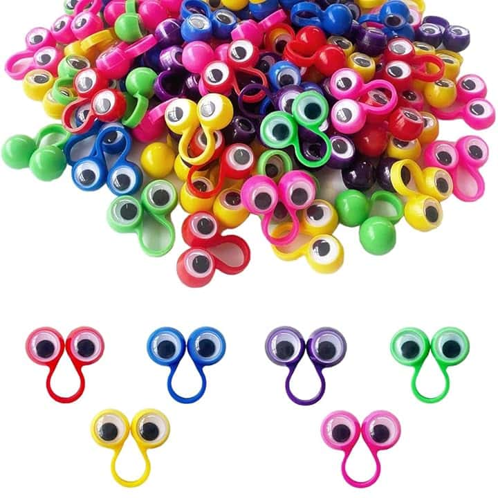 20 Pezzi Giocattoli da Dito, Pupazzi da Dito con Occhi, Giochi per Feste di Compleanno per Bambini e Halloween, Regali per Feste per Bambini (Colorati)