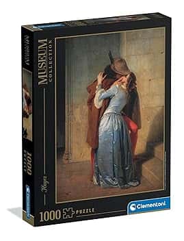 Clementoni - Puzzle 1000 Pezzi Arte per Adulti e Ragazzi, Museum Collection, Tema Bacio di Hayez, Idea Regalo Uomo e Donna, Made in Italy, 70x50 cm, 39994