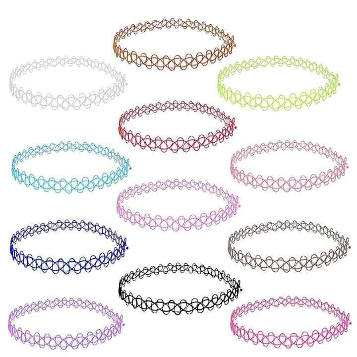 OFKPO 12 Pezzi Collana Girocollo Gotico in Plastica Elasticizzata per Donne e Ragazze