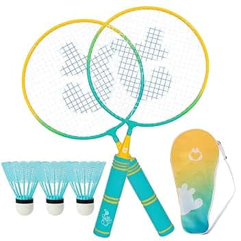 QKTYB Set Da Badminton Per Bambini, 1 Paio Di Racchetta Da Badminton Leggera Per Bambini Giocatori Principianti Indoor E Outdoor Con Borsa Per Il Trasporto
