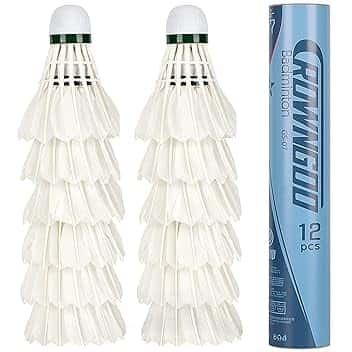 12 Pezzi Volani da Badminton Badminton Shuttlecocks Palline da Badminton con Grande Resistenza, Stabilità ed Equilibrio, Adatte per l'allenamento Sport all'Aria Aperta