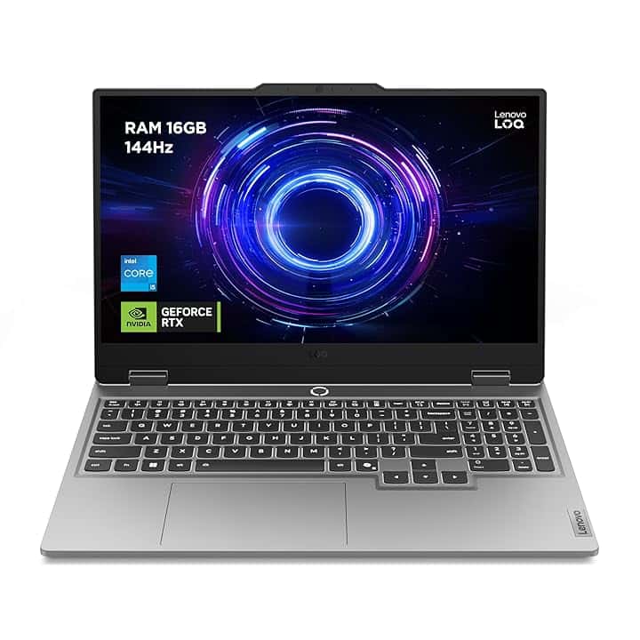 Lenovo LOQ 15" Notebook Gaming, NVIDIA GeForce RTX 5050 8GB GDDR7, Intel Core i5-13450HX, RAM 16GB, 1TB SSD, Schermo 15.6" FHD (1920x1080) 144Hz, Windows 11 Home, Tastiera Retroilluminata - Luna Grey