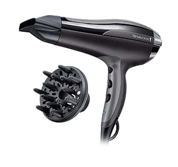 Remington Asciugacapelli 2400W - Leggero e Potente - Con Ioni per capelli meno crespi, 3 livelli di riscaldamento e 2 di ventola separati, Funzione di raffreddamento, Diffusore, Pro-Air Turbo D5220