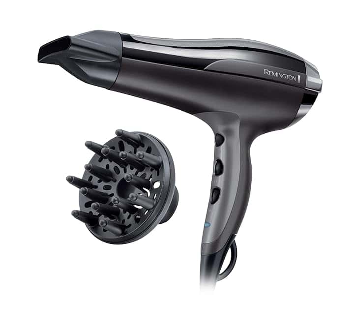 Remington Asciugacapelli 2400W - Leggero e Potente - Con Ioni per capelli meno crespi, 3 livelli di riscaldamento e 2 di ventola separati, Funzione di raffreddamento, Diffusore, Pro-Air Turbo D5220