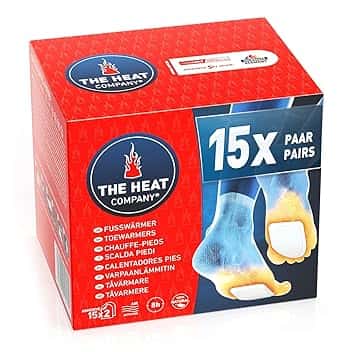 THE HEAT COMPANY Scaldapiedi - 5, 15 o 40 Paia - Extra Caldo - Adesivo - Scaldini per Piedi - 8 Ore Piedi Caldi - Pronti all'Uso - autoriscaldante - Puro Naturale - per Tutte Le Taglie