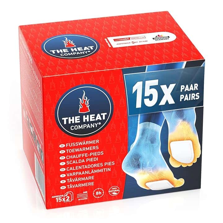 THE HEAT COMPANY Scaldapiedi - 5, 15 o 40 Paia - Extra Caldo - Adesivo - Scaldini per Piedi - 8 Ore Piedi Caldi - Pronti all'Uso - autoriscaldante - Puro Naturale - per Tutte Le Taglie