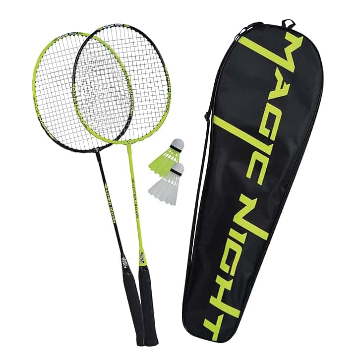 Talbot Torro Set da Badminton Magic Night, 2 Racchette, 2 volani LED per Il Gioco di Notte, in Custodia di Alta qualità, 449405