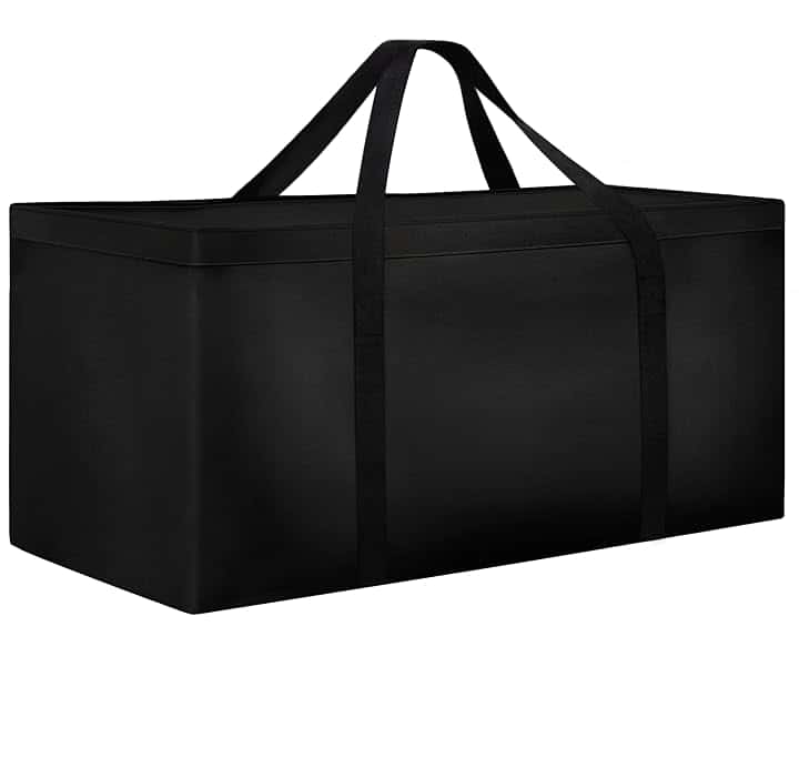 Dokon Borsa per Cuscini da Giardino Impermeabile Custodia per Albero di Natale Tessuto Oxford Resistente Anti-UV Borsa Porta Cuscini da Esterno, Grande (175x55x75cm) - Nero