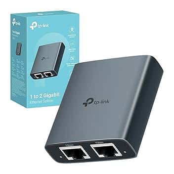 TP-Link EH210 Sdoppiatore Ethernet Gigabit, Velocità Gigabit 1000 Mbps da 1 a 2, Compatibile con Cavi Ethernet di Cat 8/7/6/5e/5, Involucro in Leghe di Alluminio, Plug&Play