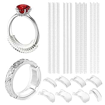 XULIERUX 20 Pezzi Invisibile Riduttore di Misura Anello in Silicone, Riduce Misura Anello, Adatto a Diverse Misure e Larghezze di Anelli, Unisex