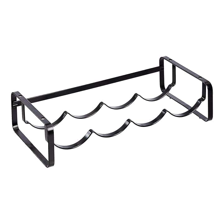 Amazon Basics Portabottiglie impilabile da tavolo, 1 unità, Large, Nero