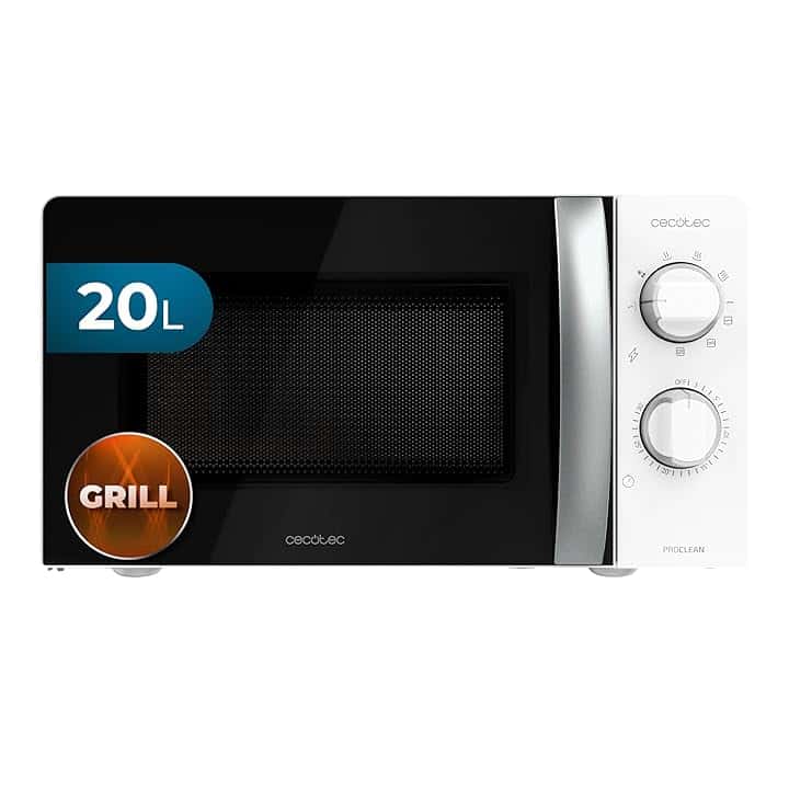 Cecotec Forno a Microonde con Grill ProClean 2110 da 20 Litri, 700W, con 6 livelli di potenza, funzione grill, tecnologia 3DWave, modalità scongelamento, timer fino a 30 minuti