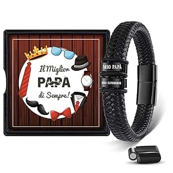 BOCHOI Regalo Festa Del Papà Regalos Compleanno Papà Figlio Braccial In Pelle Per Il Papa Regalo Di Compleanno Regalo Per La Festa Del Papa