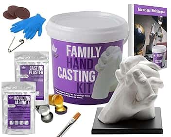 BWAY Calco Mani Coppia - Regali Natale Originali - Calco Mani con Gesso per Stampi e Alginato - Idee Regalo per Coppie, Fidanzati e Famiglie - Regalo per San Valentino e Anniversari