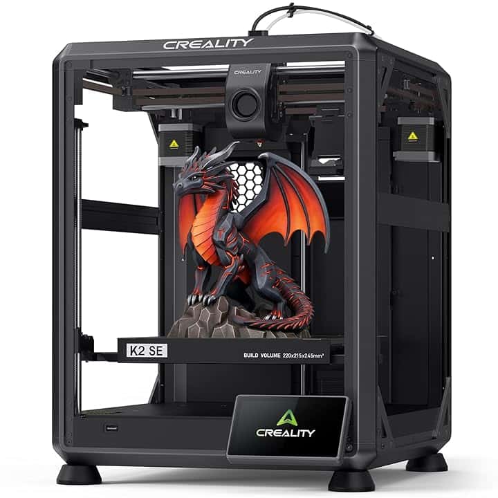 Creality K2 SE Stampante 3D - Stampa 500mm/s Alta Velocità, Compatibile CFS Multicolore, Telaio Metallo Solido, Estrusore Diretto, Livellamento Automatico, 220×215×245mm