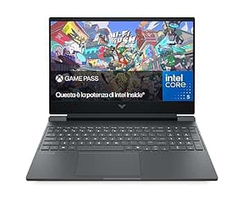 HP Victus 15-fa2003sl Notebook, Intel Core 5-210H, 16GB RAM, 512GB SSD, Display 15.6'' FHD IPS 144Hz, Wi-Fi, Nvidia RTX 5050 8GB, Windows 11, 3 mesi di Game Pass Inclusi, Grigio