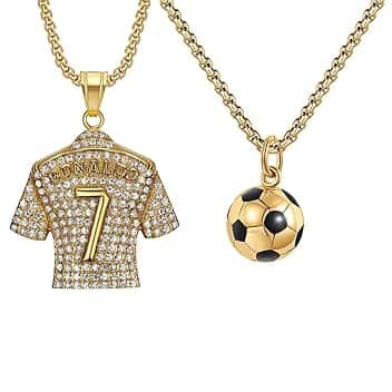 CANRNYACBZ 2 Pezzo Collana In Jersey Numero 7, Collana Pendente Jersey, Collana Di Diamante Numero 7 Bambini Ragazzi Catena Della Clavicola Hip Hop, Regalo Per Gli Amanti Del Giochi Di Palla