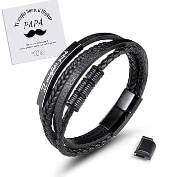 MANVEN Regalo Papà Bracciale Papà Regalo Per La Festa Del Papà Bracciale Uomo Regali Compleanno Per Papà Natale