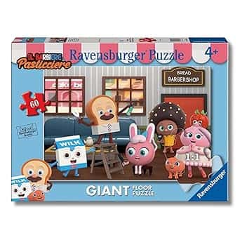 Ravensburger - Puzzle Barbiere Pasticcere | Puzzle Bambini 4 Anni | Puzzle 60 Pezzi Bambini Da Pavimento 70x50 Cm | Giochi Bambini 4 Anni | Regalo Bambina 4 Anni E Bambino | Giochi Barbiere Pasticcere