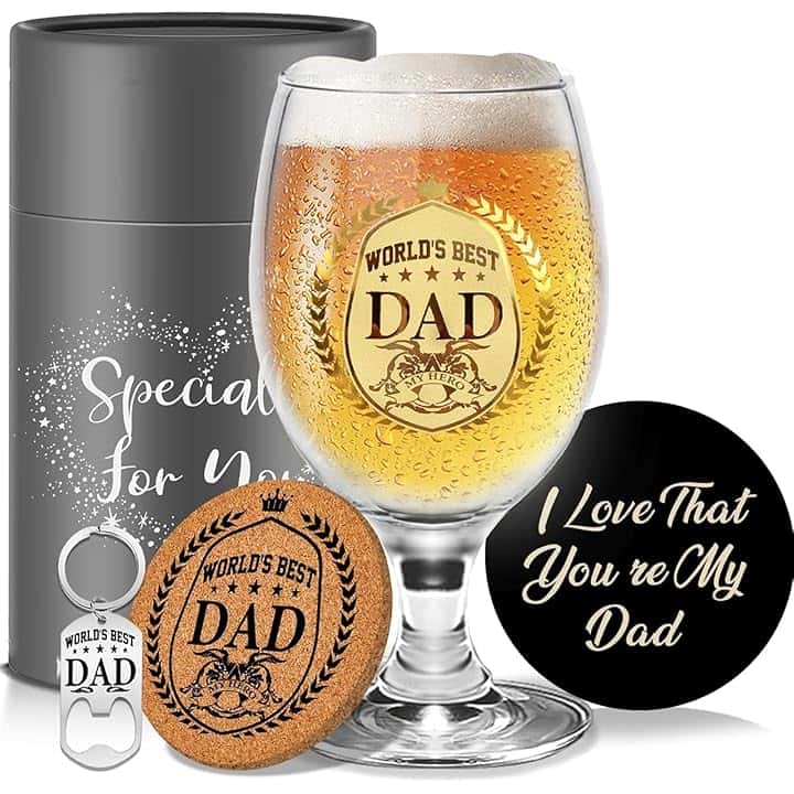 Regali personalizzati per Il Papà Bicchieri da Birra Regalo di Papà da Parte Della Figlia da Parte Del Figlio Regali Festa Del Papa Idee Regalo Natale Regali di Compleanno per Papa Regalo da Uomo